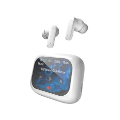 Wireless Noise-Cancelling Earbuds with Smart Display Case
