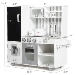 Wooden Pretend Play Kitchen with Sound