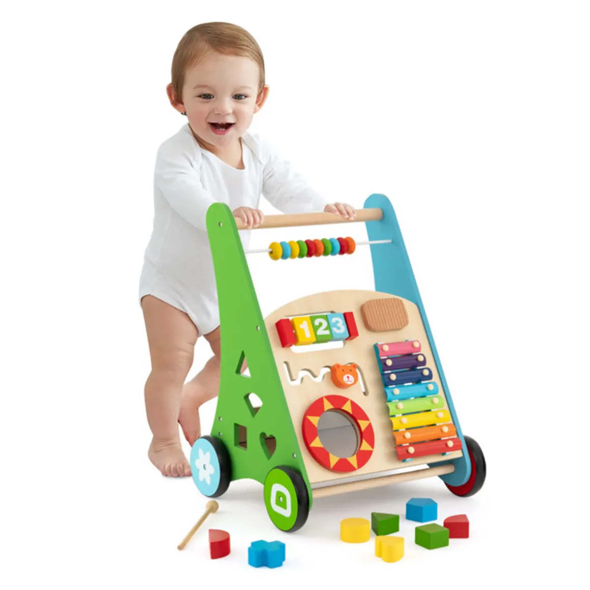 Wooden Push Walker Activity Center