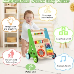 Wooden Push Walker Activity Center