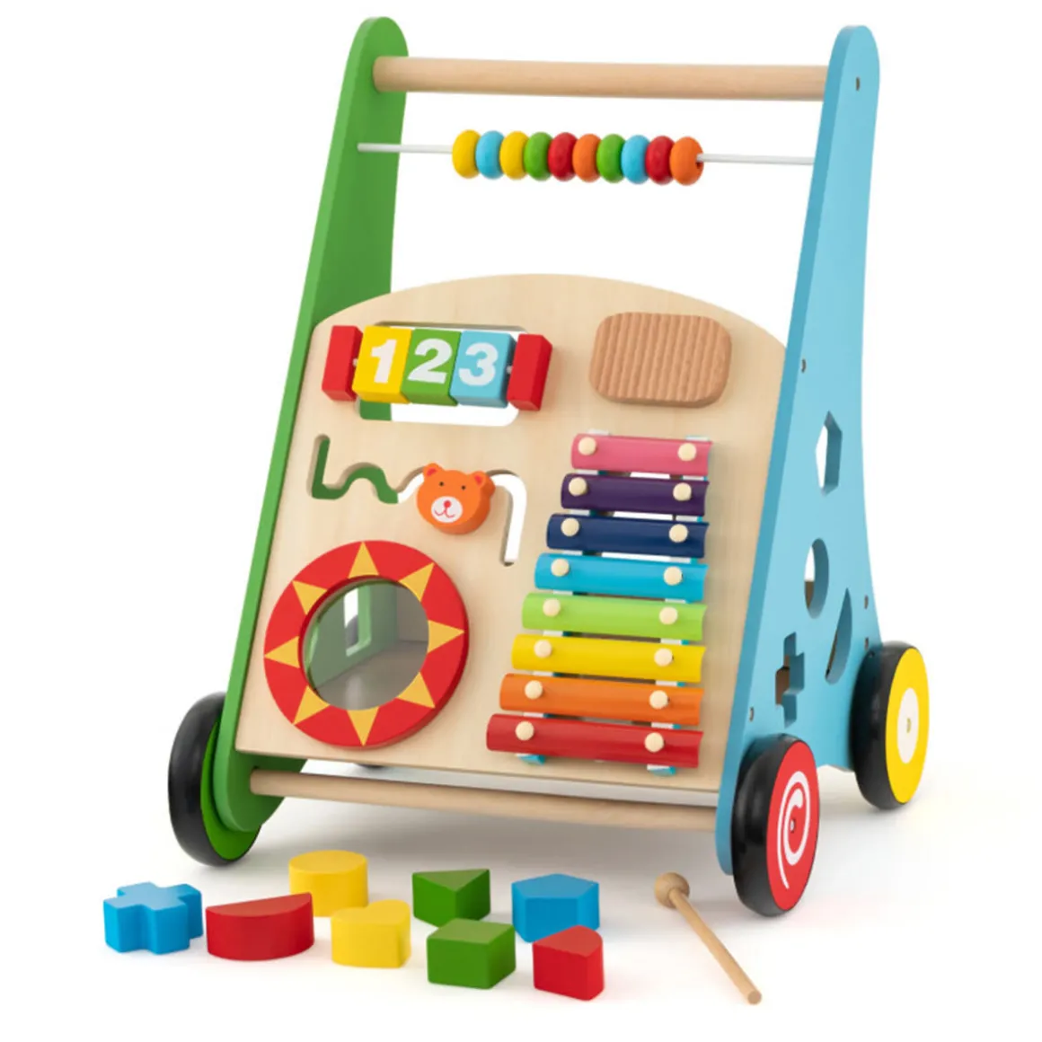 Wooden Push Walker Activity Center