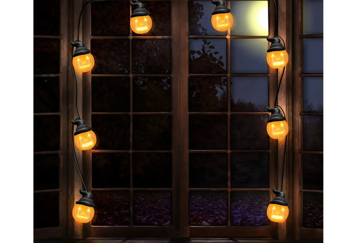 8' Animated Pumpkin String Lights