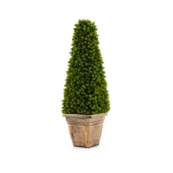 3' Artificial Boxwood Topiary Tree with Cement Flowerpot