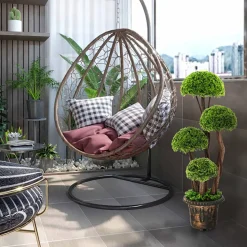 3' Artificial Cedar Topiary Tree with Rattan Trunk