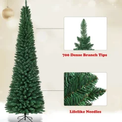 7' Artificial Pencil Christmas Tree