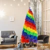 7' Artificial Rainbow Hinged Christmas Tree