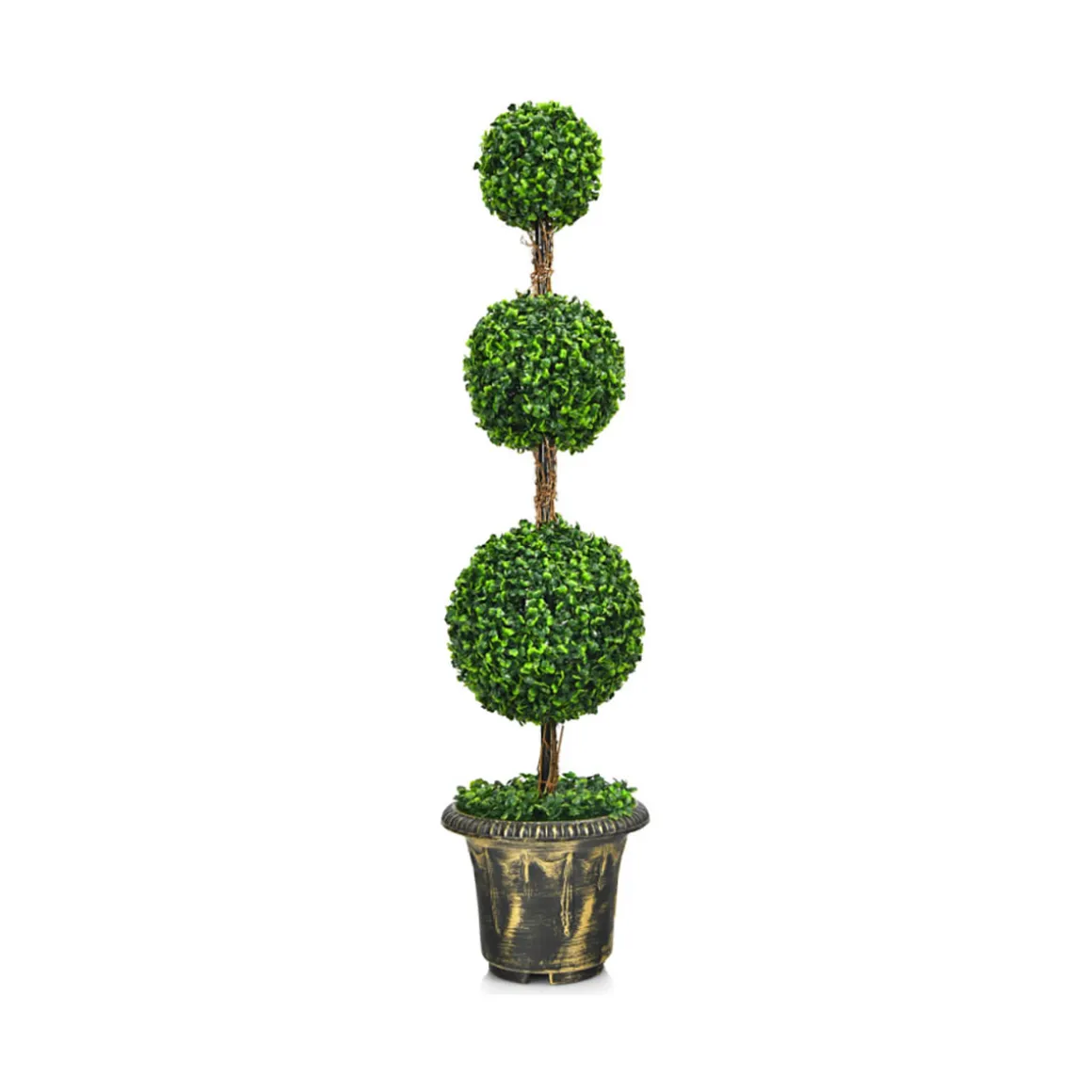 4' Artificial Topiary Triple Ball Tree