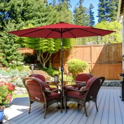 10' Cantilever Patio Umbrella with Solar Powered Lights