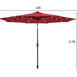 10' Cantilever Patio Umbrella with Solar Powered Lights