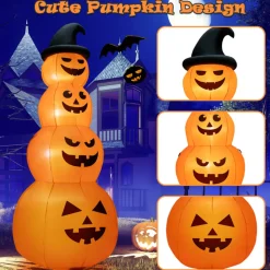 8' Inflatable Halloween Pumpkin Stack
