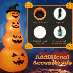 8' Inflatable Halloween Pumpkin Stack