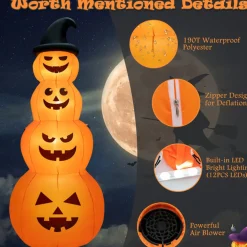 8' Inflatable Halloween Pumpkin Stack