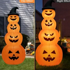 8' Inflatable Halloween Pumpkin Stack