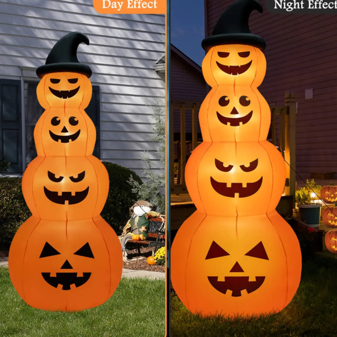 8' Inflatable Halloween Pumpkin Stack