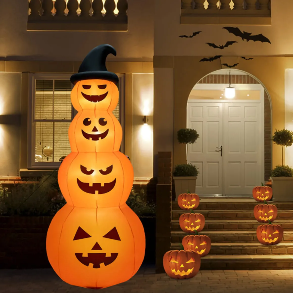 8' Inflatable Halloween Pumpkin Stack