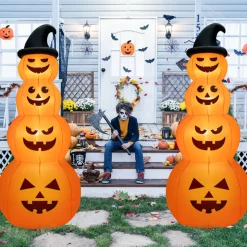 8' Inflatable Halloween Pumpkin Stack
