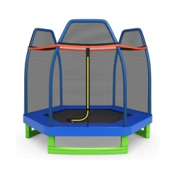 7' Kids Bounce Jumper Trampoline with Enclosure