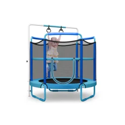 5' Kids 3-in-1 Game Trampoline with Enclosure Net Spring Pad