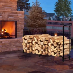 8' Outdoor Steel Firewood Log Rack