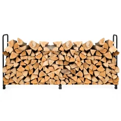 8' Outdoor Steel Firewood Log Rack