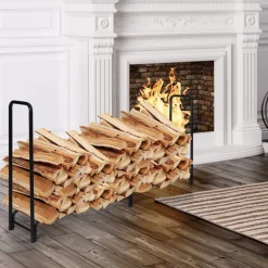 8' Outdoor Steel Firewood Log Rack