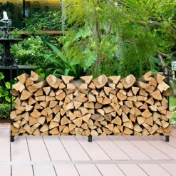 8' Outdoor Steel Firewood Log Rack