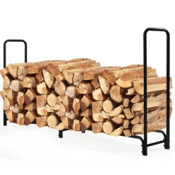 8' Outdoor Steel Firewood Log Rack