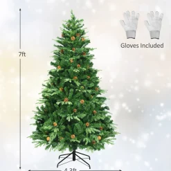 7' Pre-Lit Artificial Christmas Tree with Pinecones