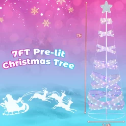 7' Pre-Lit Spiral Christmas Tree Decoration