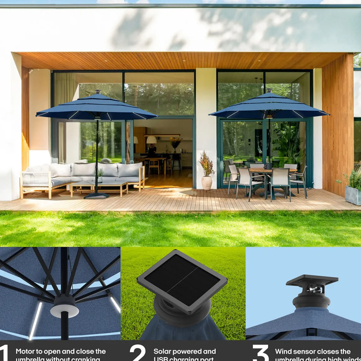 11' Smart Outdoor Umbrella