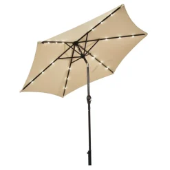 9' Solar LED Lighted Patio Table Umbrella