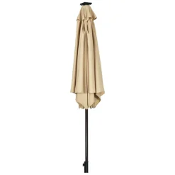 9' Solar LED Lighted Patio Table Umbrella
