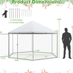 13' Wire Mesh Hexagonal Chicken Coop