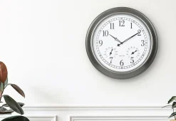 18'' Atomic Outdoor Clock with Thermometer and Humidity
