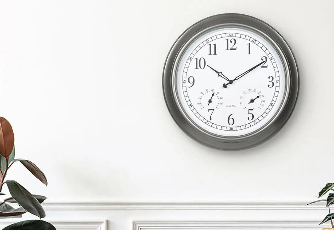 18'' Atomic Outdoor Clock with Thermometer and Humidity