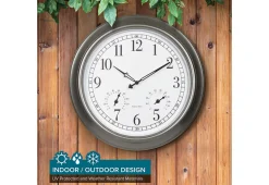 18'' Atomic Outdoor Clock with Thermometer and Humidity