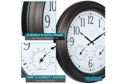18'' Atomic Outdoor Clock with Thermometer and Humidity