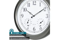 18'' Atomic Outdoor Clock with Thermometer and Humidity