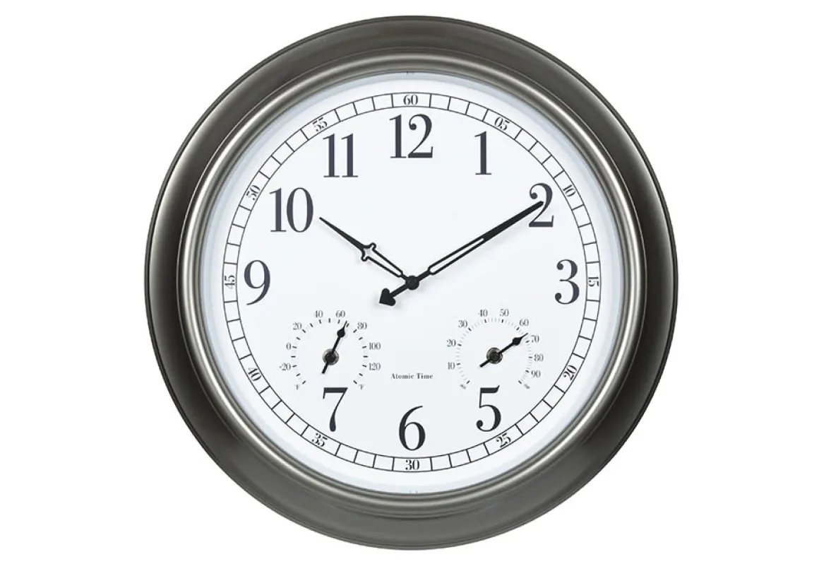 18'' Atomic Outdoor Clock with Thermometer and Humidity