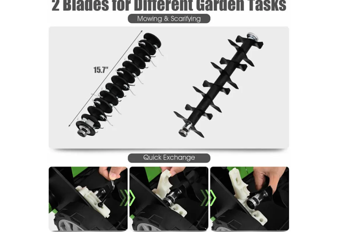 15'' Corded Electric Lawn Dethatcher