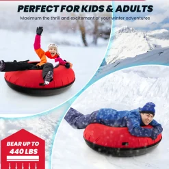 40'' Heavy-Duty Inflatable Snow Sled with Tow Strap