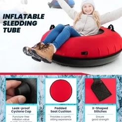 40'' Heavy-Duty Inflatable Snow Sled with Tow Strap