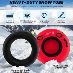 40'' Heavy-Duty Inflatable Snow Sled with Tow Strap