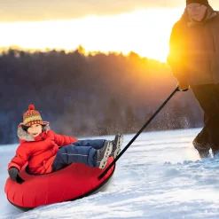 40'' Heavy-Duty Inflatable Snow Sled with Tow Strap