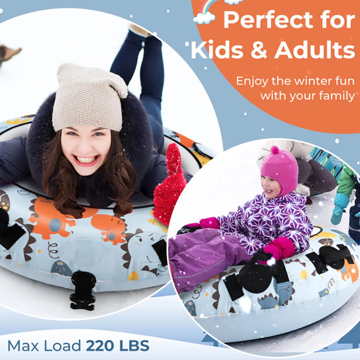 52'' Heavy-Duty Inflatable Snow Sled