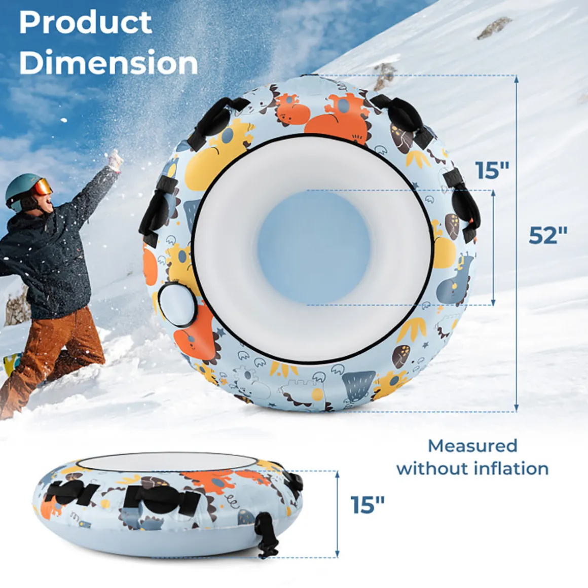 52'' Heavy-Duty Inflatable Snow Sled