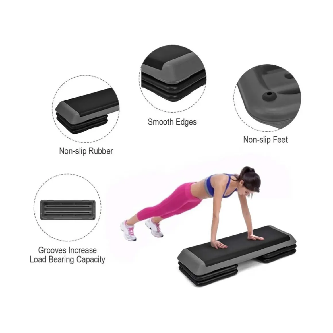 43'' Height Adjustable Fitness Aerobic Step Platform