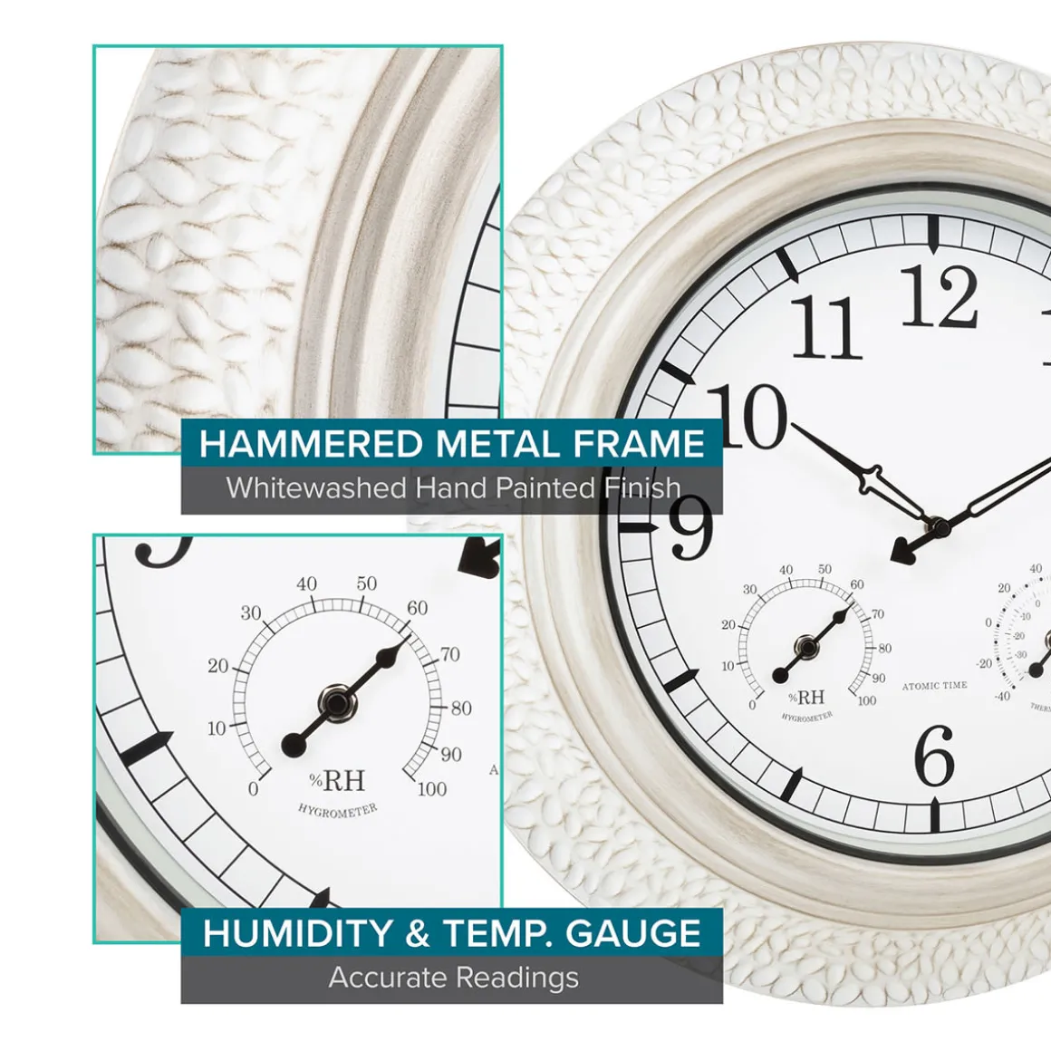21'' Indoor-Outdoor Atomic Wall Clock