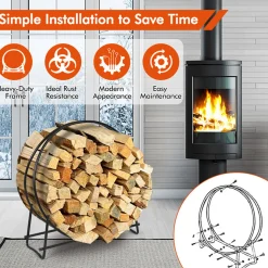 40'' Log Hoop Firewood Storage Rack