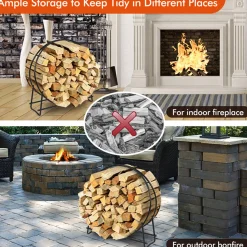 40'' Log Hoop Firewood Storage Rack